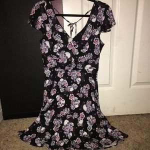 Hot Topic Pastel Skull Floral Dress